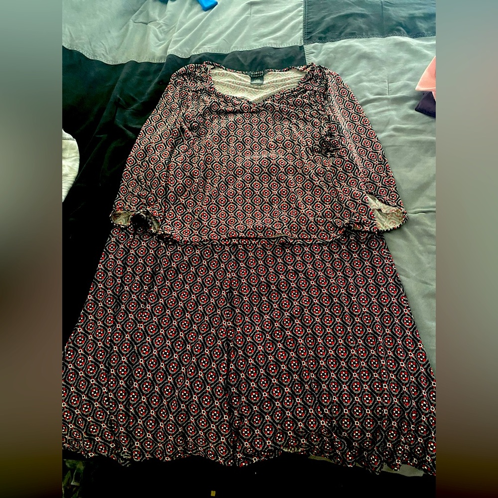 Colored 2 piece skirt set